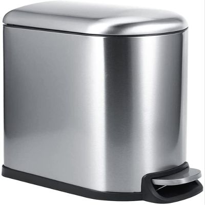 GAJUST Garbage Can -10L Stainless Steel Pedal Rubbish Bin Step Trash Garbage Waste Can for Home Kitchen