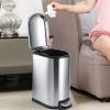 GAJUST Garbage Can -10L Stainless Steel Pedal Rubbish Bin Step Trash Garbage Waste Can for Home Kitchen view 3