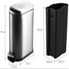 GAJUST Garbage Can -10L Stainless Steel Pedal Rubbish Bin Step Trash Garbage Waste Can for Home Kitchen view 4