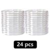 24 Pcs Clear Plastic Shower Curtain Hooks for Bathroom C Shape Shower Rings for Rod Rust Proof Curtain Rings view 3
