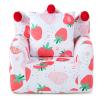 Costzon Kids Couch, Foam Filled Children's Sofa Armchair w/Padded Pillow, Washable Velvet Cover & Soft Sponge Filling, Upholstered Sofa Chair Gift for Preschool, Playroom, Toddler Couch (Strawberry) view 1