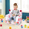 Costzon Kids Couch, Foam Filled Children's Sofa Armchair w/Padded Pillow, Washable Velvet Cover & Soft Sponge Filling, Upholstered Sofa Chair Gift for Preschool, Playroom, Toddler Couch (Strawberry) view 2