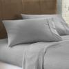 25" Extra Deep Pockets 6-PC Sheet Set - 1000 Thread Count, 100% Egyptian Cotton [1 Flat, 1 Fitted, 4 Pillowcases] 1000-TC Soft Long Staple Cotton - Twin-XL Size, Light Grey Stripe Color view 2