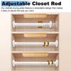 closet rod Hanger Telescopic Rod for Hanging Heavy Duty Clothes, Wall Mount Closet Pole Bar with Non-slip Base, Shower No Drilling Tension Curtain Rail ( Color : White , Size : 150-220 cm(59"-86 5/8") view 4