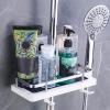 BEIJIALY Shower Rails Caddy Storage Shelf, Shower Shelf for Shower Rail Shower Caddy Shelves, Bathroom Shower Rack Organizer Sponge Holder No Drilling Shower Holder for Bathroom (Black Round) view 2