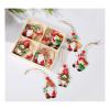 12 PCS Wooden Christmas Tree Hanging Decorations,Santa Claus Christmas Ornaments for Decorating Christmas Tree, Theme Party Decorations, Gnome Elf Party Supplies view 1