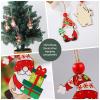 12 PCS Wooden Christmas Tree Hanging Decorations,Santa Claus Christmas Ornaments for Decorating Christmas Tree, Theme Party Decorations, Gnome Elf Party Supplies view 2