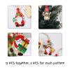 12 PCS Wooden Christmas Tree Hanging Decorations,Santa Claus Christmas Ornaments for Decorating Christmas Tree, Theme Party Decorations, Gnome Elf Party Supplies view 3