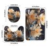 ViLlex Anti Slip Bathroom Rugs Set 3 Piece, Luxurious Super Soft Flannel Rugs Super Absorbent Non Slip Mat Bohemian White Lotus view 2