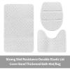 ViLlex Anti Slip Bathroom Rugs Set 3 Piece, Luxurious Super Soft Flannel Rugs Super Absorbent Non Slip Mat Bohemian White Lotus view 4