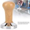 Tamper, Coffee Tamper,58mm Coffee Tamper Espressos Press with Tamper Mat 304 Stainless Steel Flat Base Wooden Handle Hammer for Coffee Grounds Barista Espressos Machines Accessories(Thread) view 3