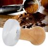 Tamper, Coffee Tamper,58mm Coffee Tamper Espressos Press with Tamper Mat 304 Stainless Steel Flat Base Wooden Handle Hammer for Coffee Grounds Barista Espressos Machines Accessories(Thread) view 4