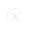 HomeStock Round Dining Table Set 3pc - 42 Inch Table & 2 Parsons Chairs - Linen White Legs - Dark Shitake Fabric view 4