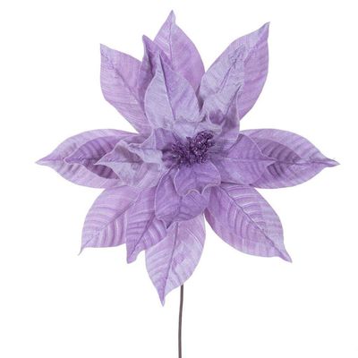 Vickerman 740606-21.5" Lavender Poinsettia 18" Flwr 2/Bag (RG233186) Home Office Flowers