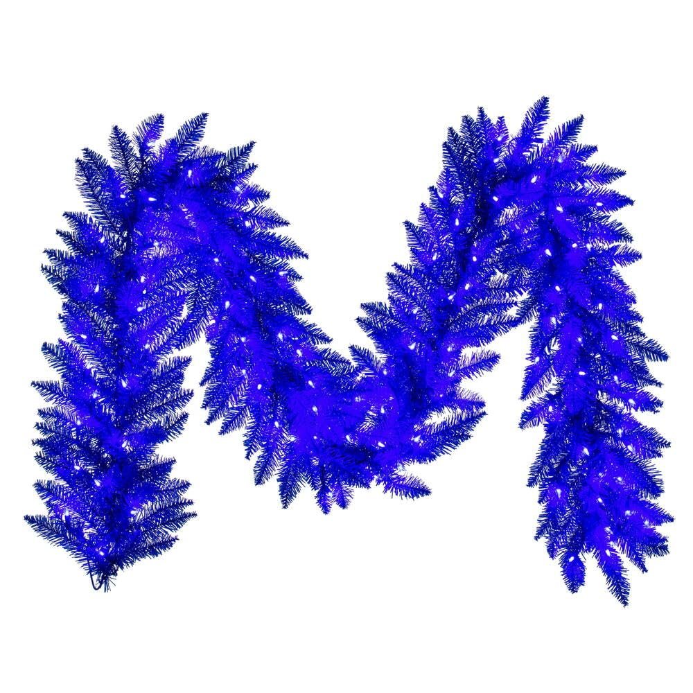 Vickerman 729021-9' x 14" Blue Fir Garland DuraLit 100WW (K234515LED) Blue Christmas Garland