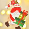 Christmas Decorations Painted Wooden Pendant Christmas Tree Faceless Old Rudolf Christmas Pendant view 3