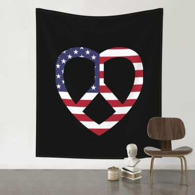 ADTEMP Heart Love Peace Sign Tapestry 60x51 Inch Art Wall Hanging Banner Tapestry Bedroom Living Room Dorm