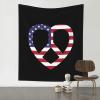 ADTEMP Heart Love Peace Sign Tapestry 60x51 Inch Art Wall Hanging Banner Tapestry Bedroom Living Room Dorm view 1