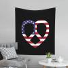 ADTEMP Heart Love Peace Sign Tapestry 60x51 Inch Art Wall Hanging Banner Tapestry Bedroom Living Room Dorm view 2