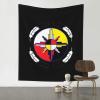 ADTEMP Medicine Wheel Native Americans Tapestry 60x51 Inch Art Wall Hanging Banner Tapestry Bedroom Living Room Dorm, Black view 1