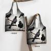 BREAUX Black Crow Birds On A Branch Canvas Tote Bag, Beautiful Tote Bag, Women'S Printed Shopping Bag, Reusable Shopping Bag. view 3