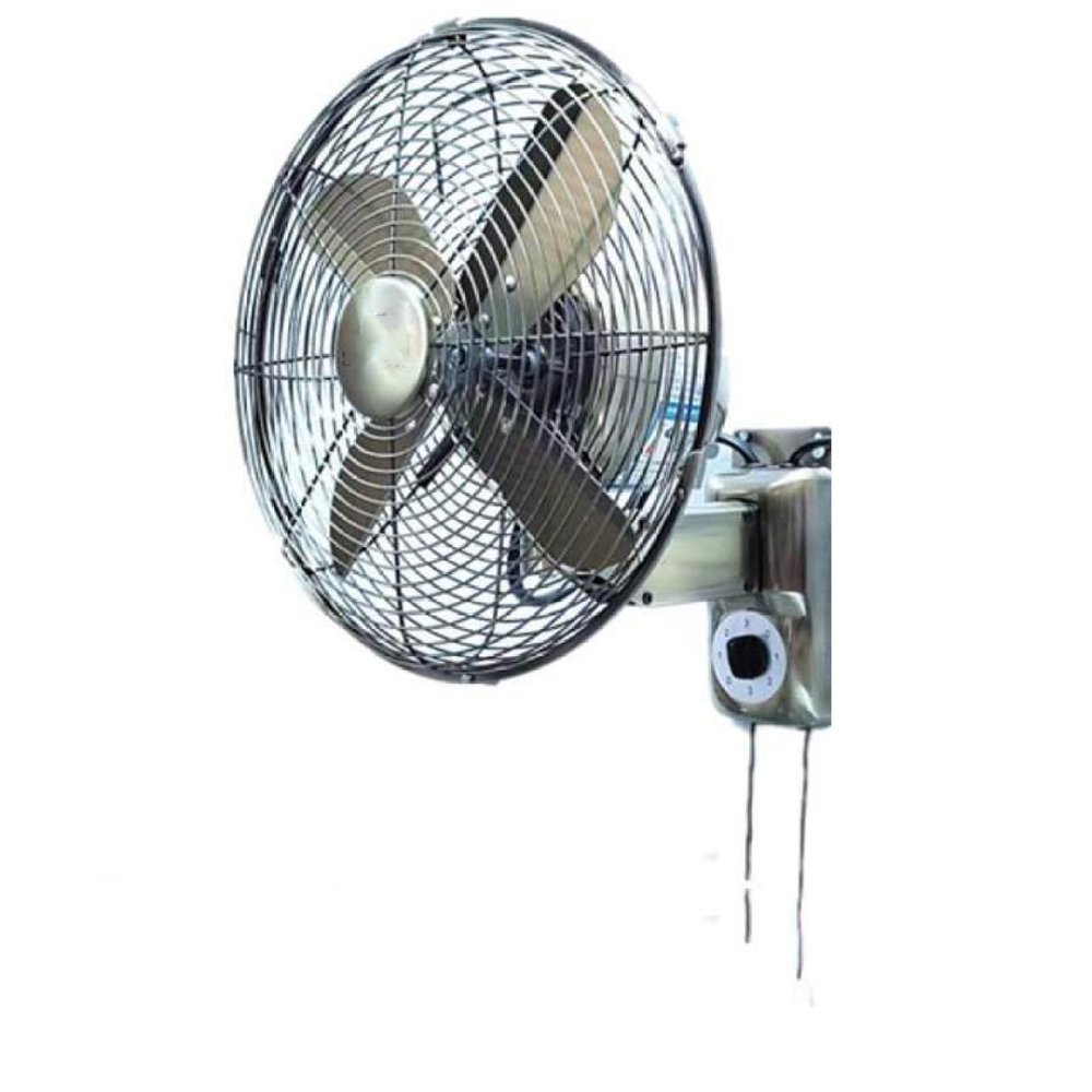 Topjia Metal Retro Wall Fan,3 Speed Mechanical/Remote Control Wall-mounted Fan,Left and right oscillating head wall mounted fan for Industrial,Commercial,Residential (16 inch, Bronze manual)