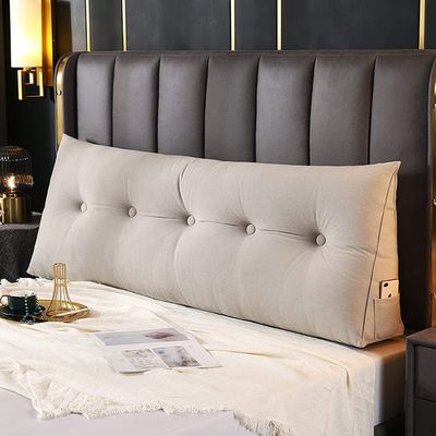 Reading Adult King Size Headboard Bed Pillows for Sitting Up in Bed Pillow Triangular Wedge Pillow for Sofa(Size:180 * 50 * 20CM,Color:Silver)