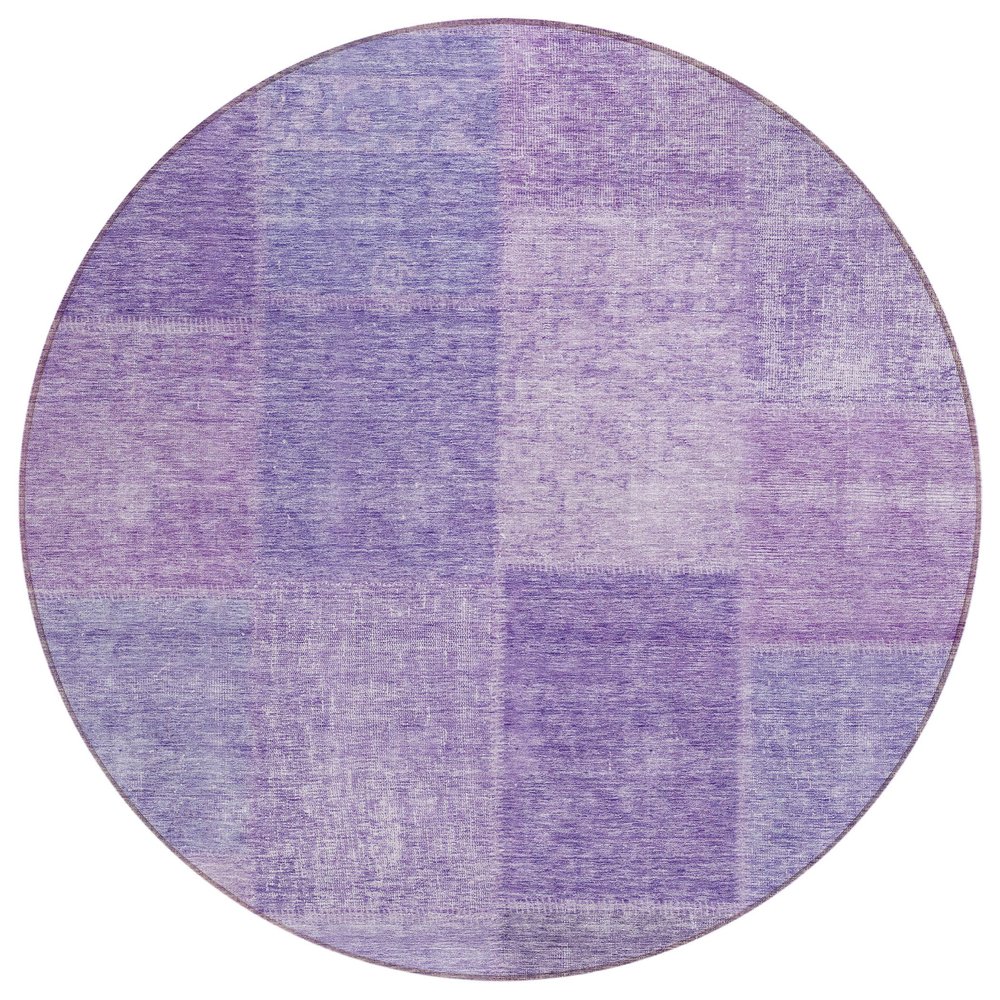 Addison Rugs Chantille ACN664 Lavender 8' x 8' Indoor Outdoor Round Area Rug, Easy Clean, Machine Washable, Non Shedding, Bedroom, Entry, Living Room, Dining Room, Kitchen, Patio Rug