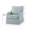 Chair for Living Room Wood, Swivel Chairs Arm Chair 360 Degree Swivel Light Blue Comfy Modern Home Furniture 31.50" L X 28" W X 35.25" H view 2