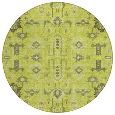 Addison Rugs Chantille ACN697 Aloe 8' x 8' Indoor Outdoor Round Area Rug, Easy Clean, Machine Washable, Non Shedding, Bedroom, Entry, Living Room, Dining Room, Kitchen, Patio Rug