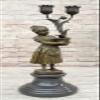 Classic Victorian Statue - Young Girl with Tulip Vase Bronze Sculpture Gift Gift Home Deal by Finery Bronze view 2
