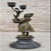 Classic Victorian Statue - Young Girl with Tulip Vase Bronze Sculpture Gift Gift Home Deal by Finery Bronze view 3