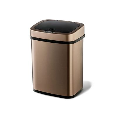 Garbage Cabinet Home Business Office Smart Home Trash Can Stainless Steel Automatic Induction Living Room Bedroom Office Garbage Storage Kitchen Trash Can (Color : Gold)