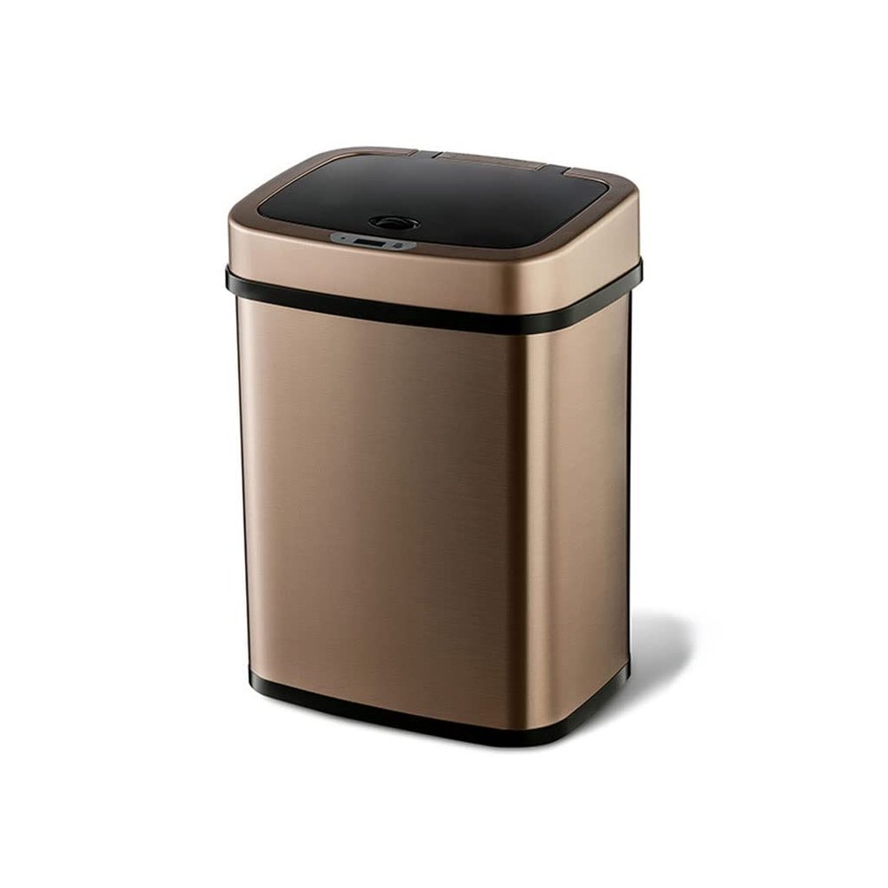 Garbage Cabinet Home Business Office Smart Home Trash Can Stainless Steel Automatic Induction Living Room Bedroom Office Garbage Storage Kitchen Trash Can (Color : Gold)