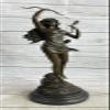 Art Deco Diana The Huntress Signed Bronze Statue Figurine HOT CAST Girl Figure Gift Home Deal by Finery Bronze view 2