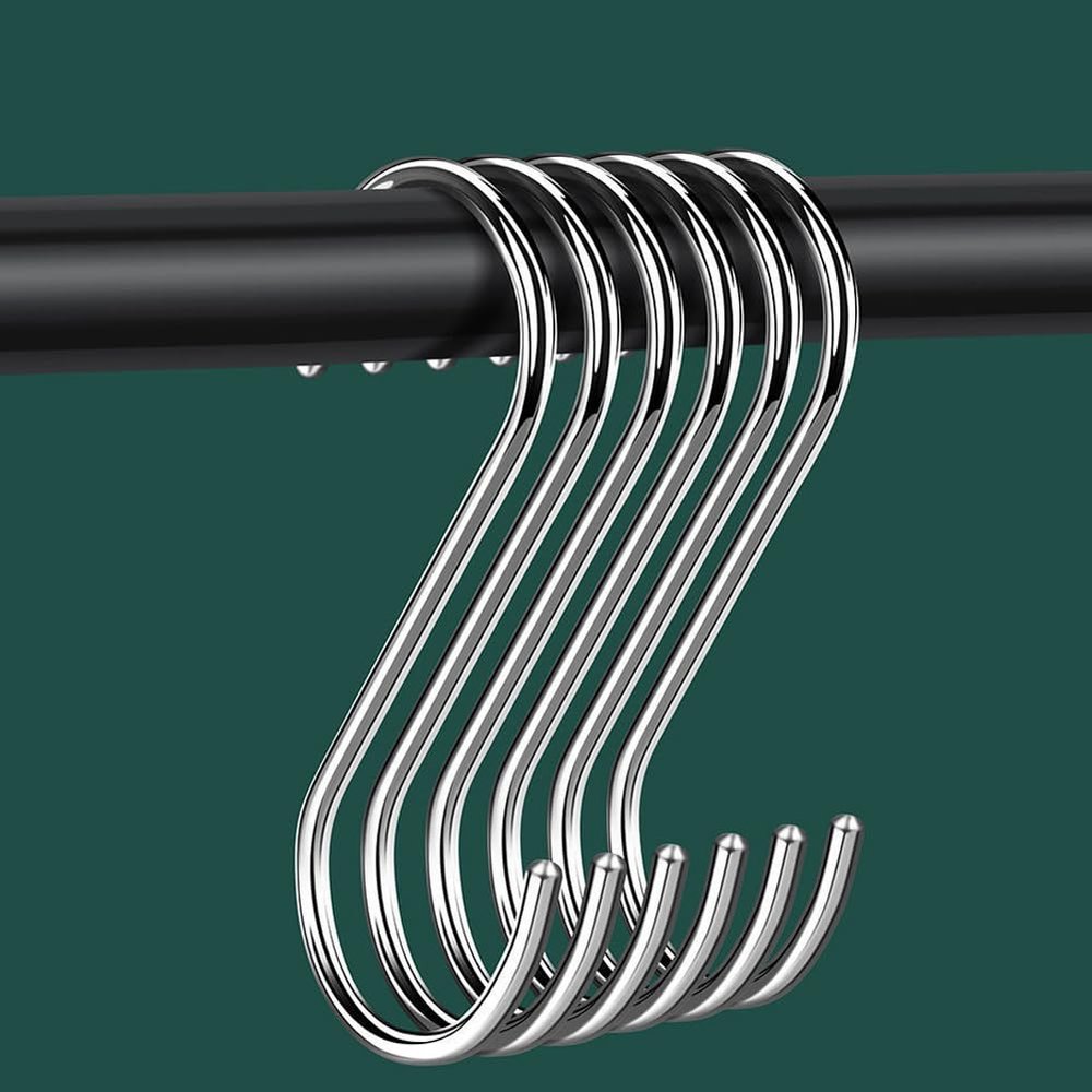 AMZFULY 20Pcs S Hooks for Hanging,3.5 inch S Shaped Hooks for Kitchenware Pots Work Shop Utensils Clothes Bags Bathroom Towels Garden Plants