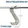 AMZFULY 20Pcs S Hooks for Hanging,3.5 inch S Shaped Hooks for Kitchenware Pots Work Shop Utensils Clothes Bags Bathroom Towels Garden Plants view 2