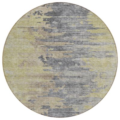 Addison Rugs Chantille ACN704 Pewter 8' x 8' Indoor Outdoor Round Area Rug, Easy Clean, Machine Washable, Non Shedding, Bedroom, Entry, Living Room, Dining Room, Kitchen, Patio Rug
