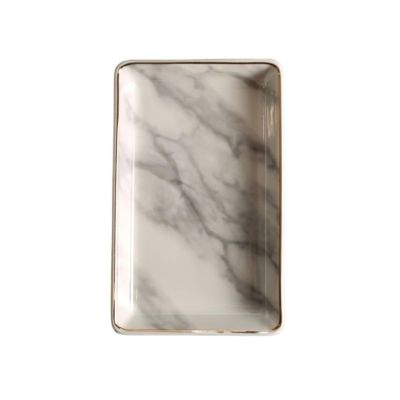 Decorative Trays Imitation Marble Ceramic Storage Tray Key Storage Tray Rectangular Jewelry Display Tray Decorative Tray Tray for Coffee Table (Size : Medium)