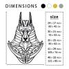 Anubis Metal Wall Art, Metal Art Wall Decor, Mythological Wall Art, Anubis Metal Decor, Egyptian Mythology Wall Hanging, Bedroom Decor, Livingroom Decor, Housewarming Gift (Silver, 48 x 33 inch / 121 x 85 cm) view 4