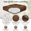 downluxe Chair Cushions for Dining Chairs 2 Pack, Tufted Indoor Chair Pads with Non-Slip Bottom, U-Shaped Kitchen Chair Cushions, 17"x17"x4", Brown view 2