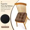 downluxe Chair Cushions for Dining Chairs 2 Pack, Tufted Indoor Chair Pads with Non-Slip Bottom, U-Shaped Kitchen Chair Cushions, 17"x17"x4", Brown view 3