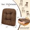 downluxe Chair Cushions for Dining Chairs 2 Pack, Tufted Indoor Chair Pads with Non-Slip Bottom, U-Shaped Kitchen Chair Cushions, 17"x17"x4", Brown view 4