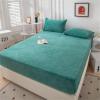 FCLDESHOP 4 Way Stretch Fitted Sheet,Winter Thickened Milk Velvet Fitted Sheet, Solid Color Skin-Friendly Warm Non-Slip Mattress Cover,Green,180 * 200cm (1pcs) view 1