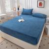 FCLDESHOP Fitted Bottom Sheet Soft,Winter Thickened Milk Velvet Fitted Sheet, Solid Color Skin-Friendly Warm Non-Slip Mattress Cover,Blue,180 * 200cm (3pcs) view 1
