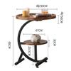 2-Tier Round C Shaped Corner Side Table End Table, Wooden Sofa Coffee Table for Living Room Balcony, for Small Space, Living Room, Bedroom, Modern Furniture, Storage Shelf (Size : 40 * 60cm) view 2