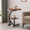 2-Tier Round C Shaped Corner Side Table End Table, Wooden Sofa Coffee Table for Living Room Balcony, for Small Space, Living Room, Bedroom, Modern Furniture, Storage Shelf (Size : 40 * 60cm) view 3