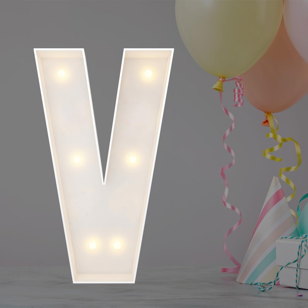 2FT Marquee Letters, Large Light Up Letter V for Birthday Party Decor