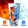 20oz Tumbler with Lid Vacuum Insulated Tumbler Blue Flower Floral Pattern Roses1 Stainless Steel Car Cup Insulated Coffee Mug for Travel Reusable Double Walled Thermal Cup for Hot Cold Drinks view 4