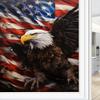 American Flag Eagle Stained Glass Window Film Cool Animals Bird Modern Privacy Window Film Non-Adhesive Glass Film Decorative Static Cling Film for Home Office 31.5Wx55.1L view 3